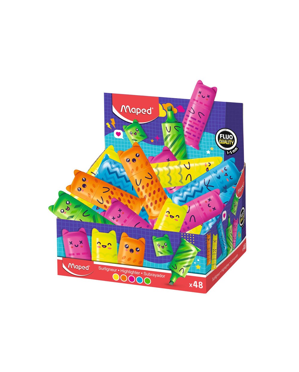 Rotulador maped fluorescente mini kawai