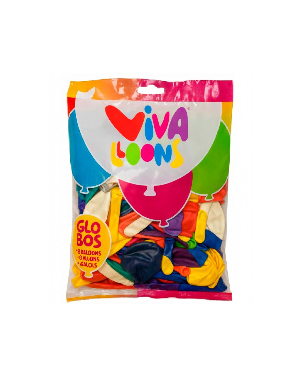 Globo 100 latex biodegradable vivalloons surtido especial colores surtidos bolsa de 250 gr