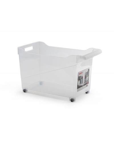 Carrito multiusos plasticforte n 2 transparente con asa 240x455x275 mm