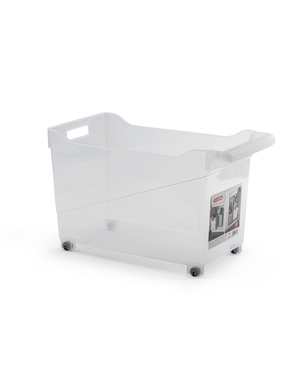 Carrito multiusos plasticforte n 2 transparente con asa 240x455x275 mm