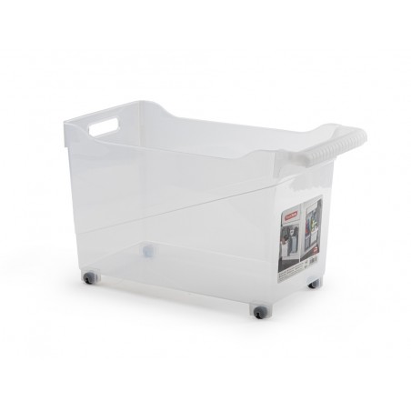 Carrito multiusos plasticforte n 2 transparente con asa 240x455x275 mm