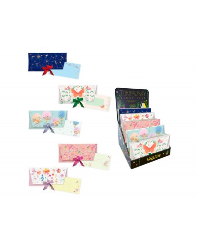 Sobres de regalo arguval con lazo tarjeta 4 modelos papel 250 gr con relieve y holografia 23x11 cm