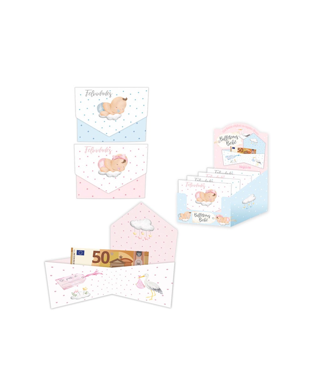 Billetero cierre bebe plata