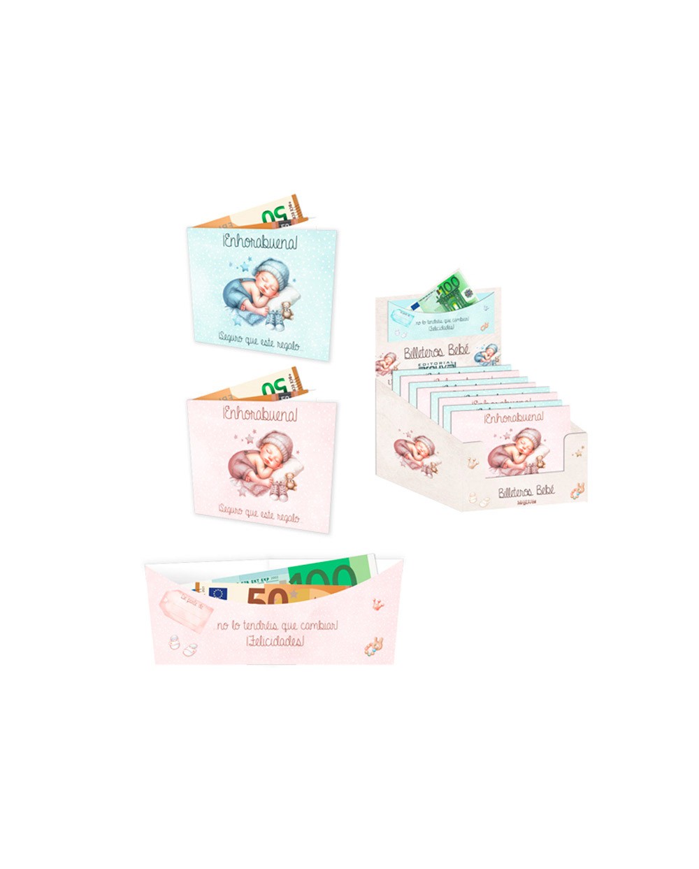 Billetero bebe plata