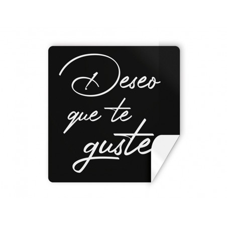 Etiqueta adhesiva arguval negra cuadrada rollo de 250 unidades