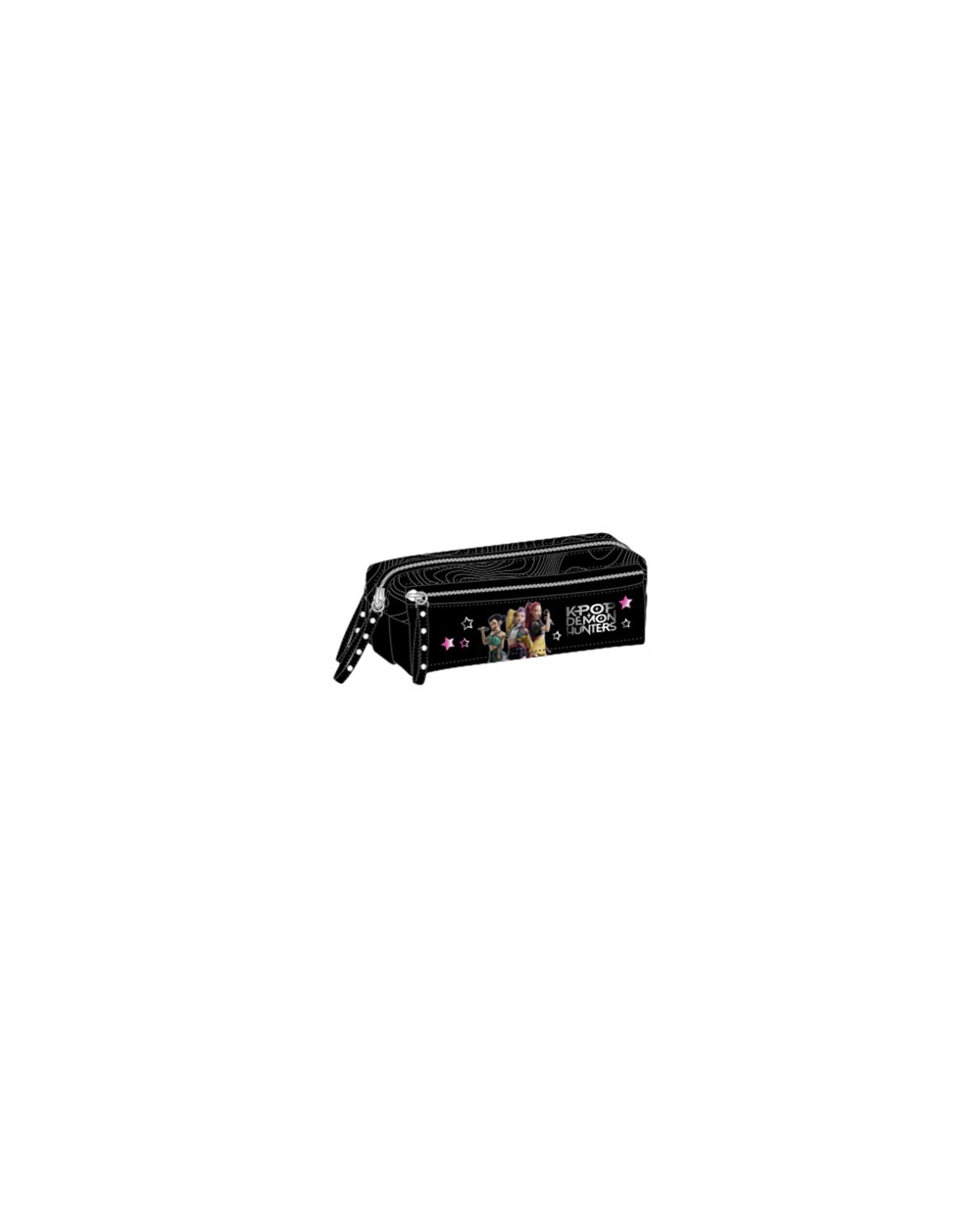 Bolso escolar portatodo safta triple pequeno con goma elastica 22cm k pop demon hunters energy 85x220x60 mm