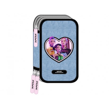 Plumier escolar safta triple 37 piezas k pop demon hunters x 195x125x55 mm