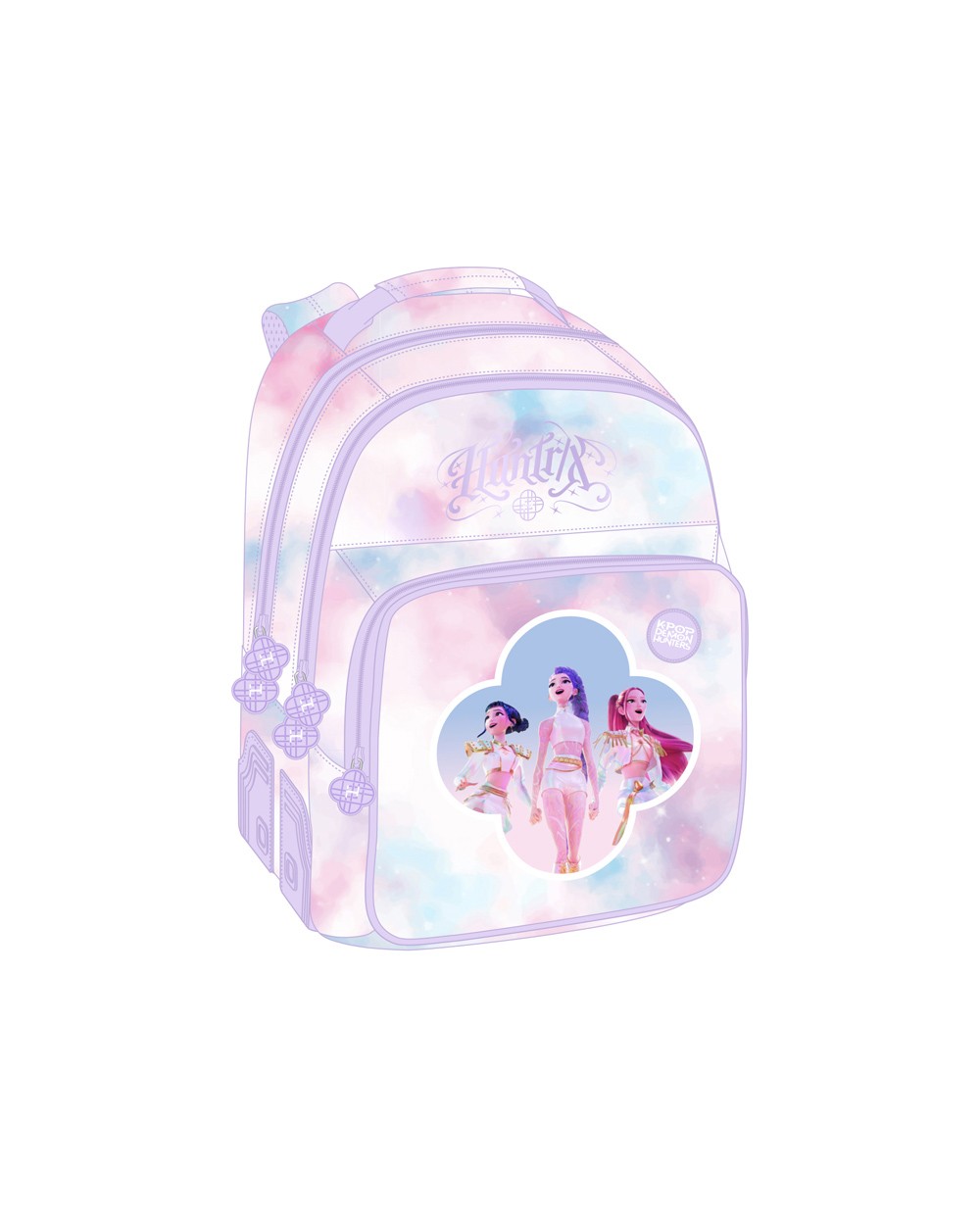 Mochila safta doble con cantoneras adaptable a carro k pop demon hunters artist 420x320x150 mm