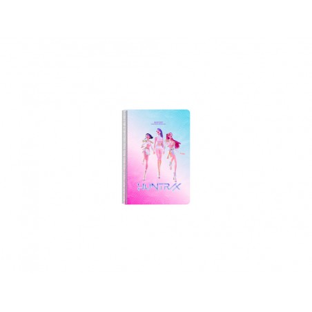 Cuaderno espiral safta folio 80 h 60 gr cuadro 4 mm tapa extradura k pop demon hunters stationery