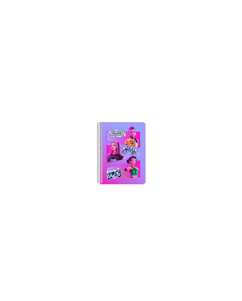 Cuaderno espiral safta cuarto 80 h 60 gr cuadro 4 mm tapa extradura k pop demon hunters stationery