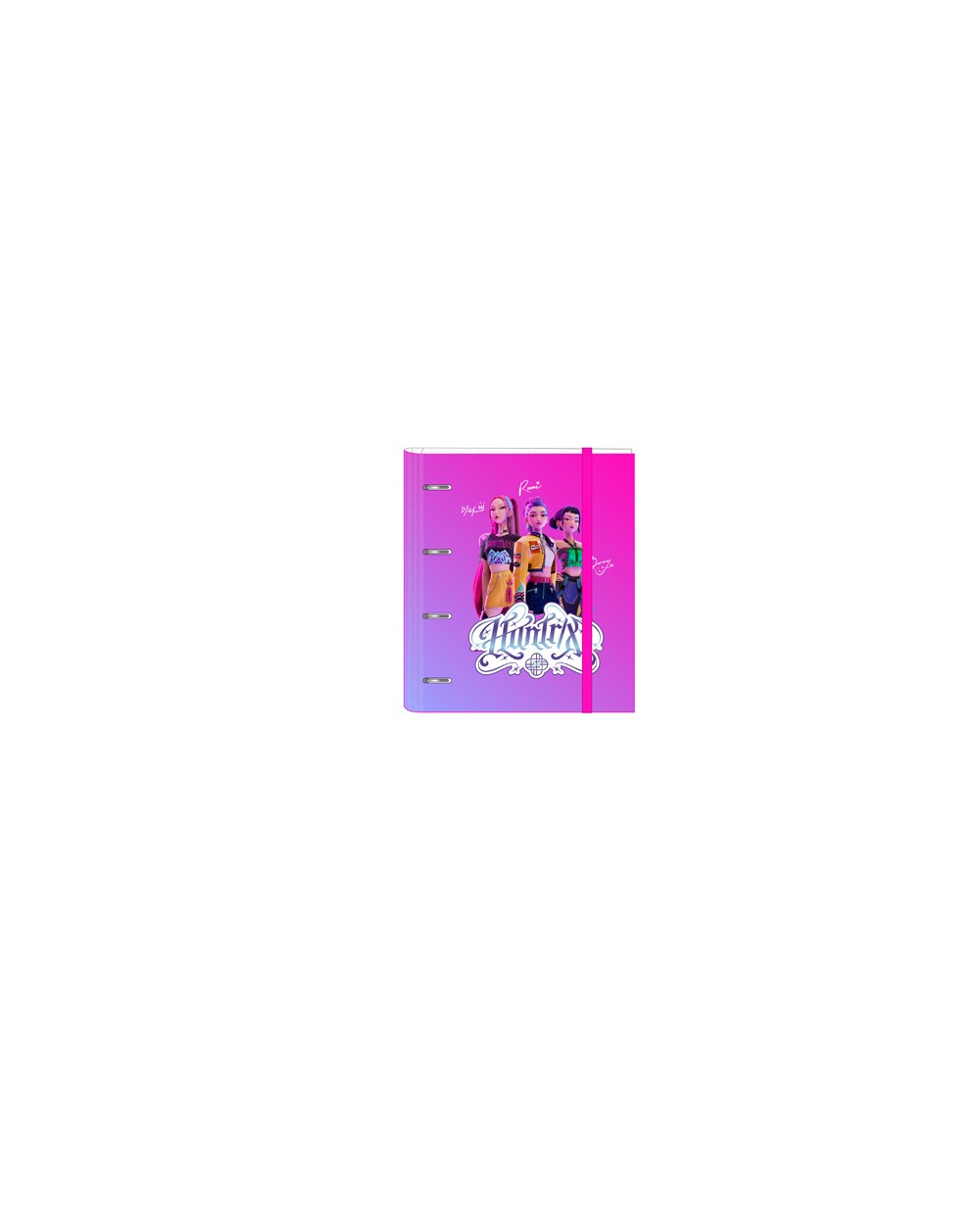 Carpeta con recambio safta din a4 cuadro 5 mm carton 4 anillas de 35 mm con goma y 5 separadores k pop demon