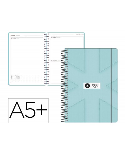 Agenda escolar antartik 26 27 espiral pack and go dia paginaa5 bilingue 80g papel fsc menta
