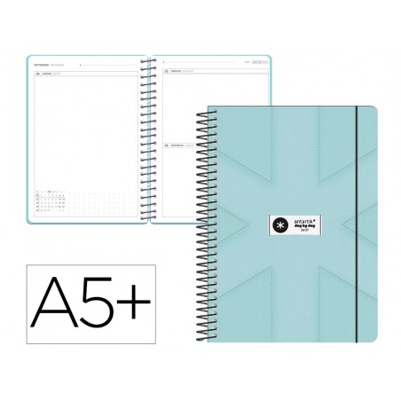 Agenda escolar antartik 26 27 espiral pack and go dia paginaa5 bilingue 80g papel fsc menta