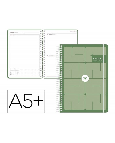 Agenda escolar antartik 26 27 espiral essentials dia pagina a5 bilingue 80g papel fsc rosa