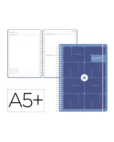 Agenda escolar antartik 26 27 espiral essentials dia pagina a5 bilingue 80g papel fsc naranja