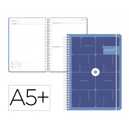 Agenda escolar antartik 26 27 espiral essentials dia pagina a5 bilingue 80g papel fsc naranja