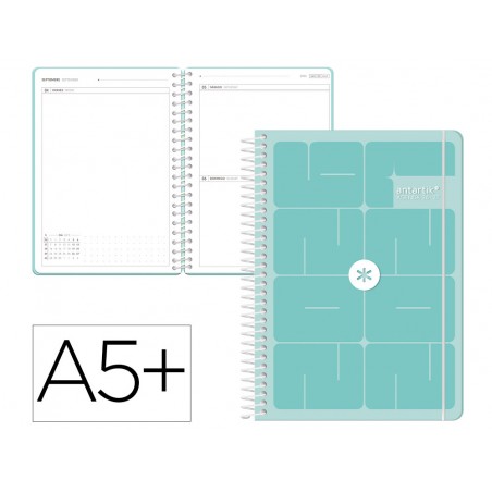 Agenda escolar antartik 26 27 espiral essentials dia pagina a5 bilingue 80g papel fsc azul oscuro