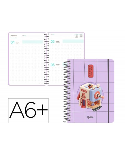 Agenda escolar liderpapel 26 27 espiral oriental dia pagina a6 bilingue 80g papel fsc sacapuntas