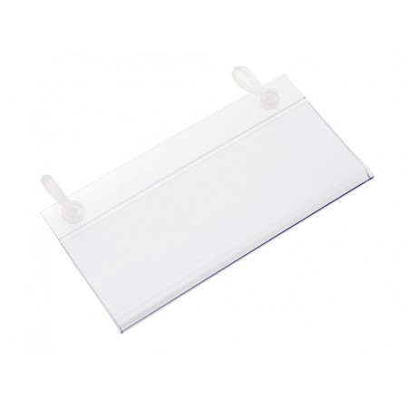 Soporte portaprecios q connect con 2 agujeros y clip para cesta metalica etiqueta 76x80 mm