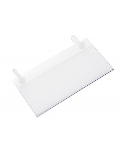 Soporte portaprecios q connect con 2 agujeros y clip para cesta metalica etiqueta 40x85 mm