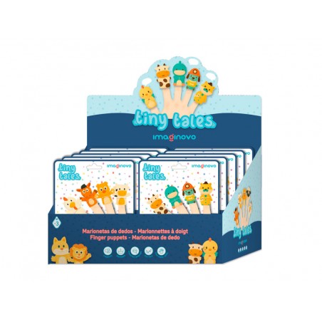 Marionetas de dedos imaginovo tiny tales pvc expositor de carton sobremesa 10 unidades surtidas 360x235x320 mm