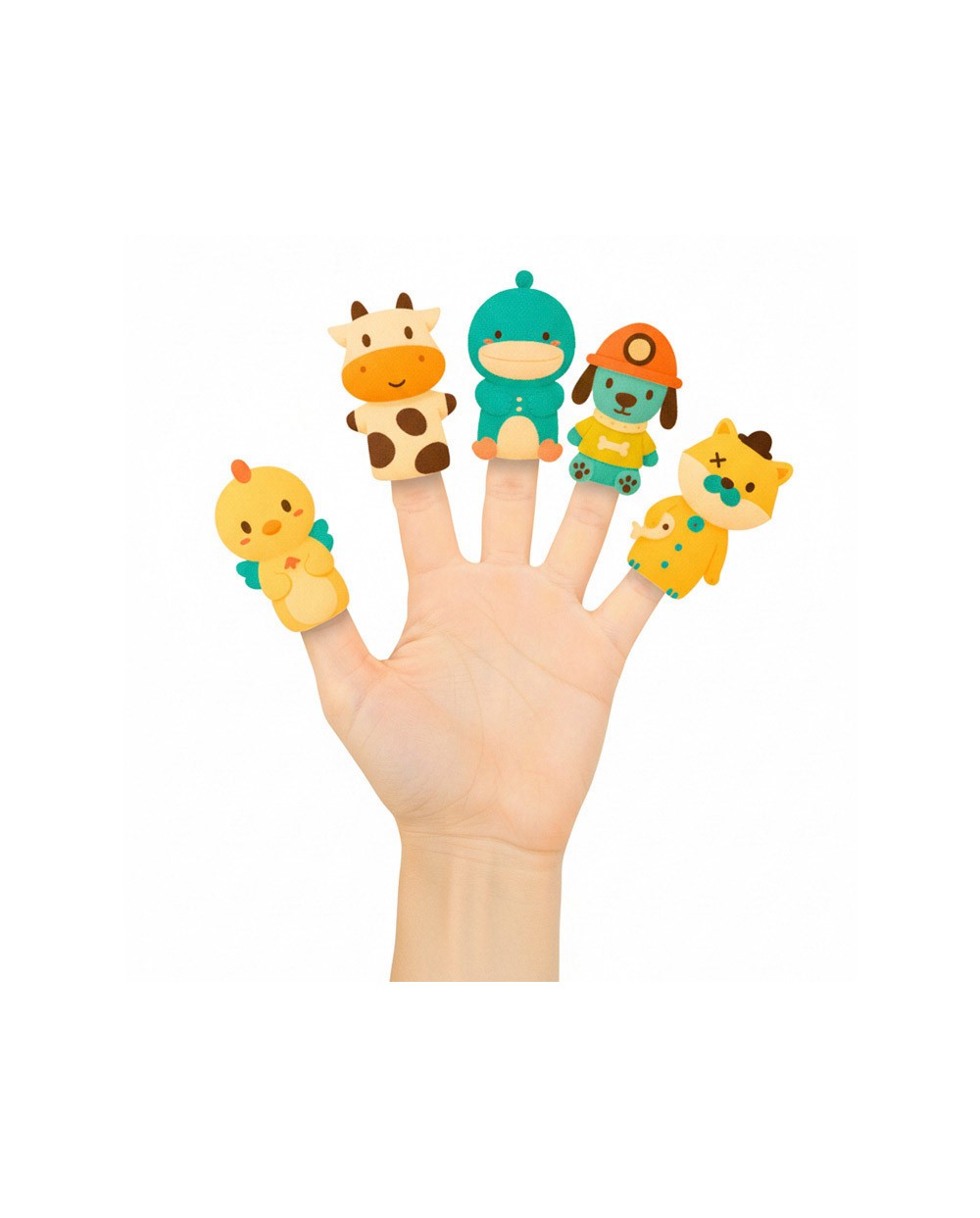 Marionetas de dedos imaginovo tiny tales pvc animales fantasia blister de 5 unidades surtidas