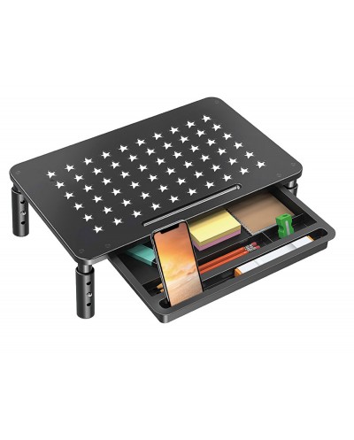 Soporte q connect para monitor metalico regulable en altura con bandeja 370x235x145 mm