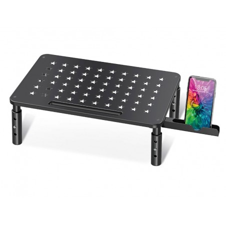 Soporte q connect para monitor metalico regulable en altura con soporte para movil 371x235x145 mm