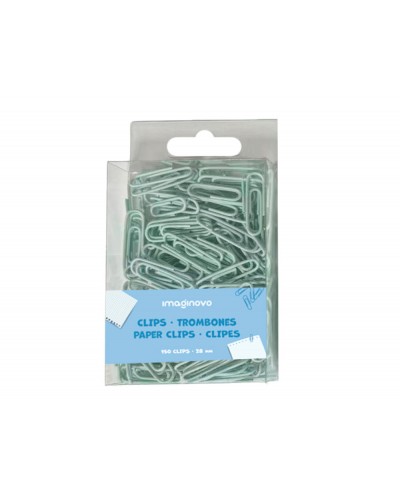 Clips imaginovo pastel 28 mm caja de 150 unidades azul