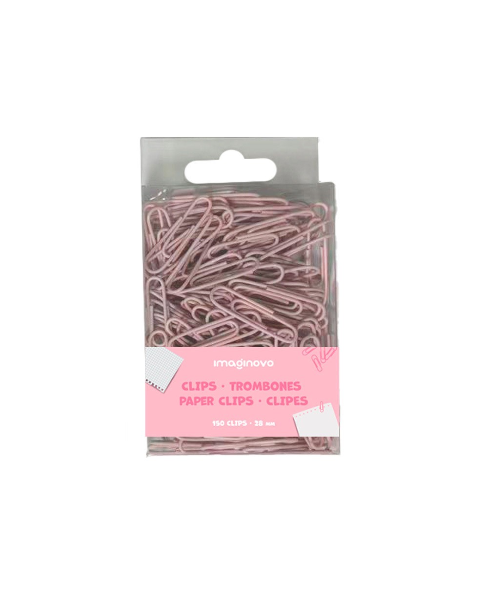 Clips imaginovo pastel 28 mm caja de 150 unidades rosa