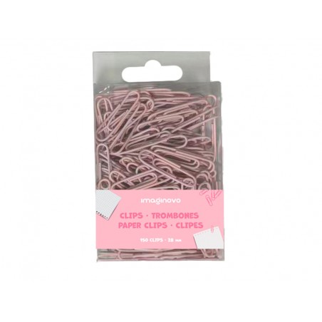 Clips imaginovo pastel 28 mm caja de 150 unidades rosa