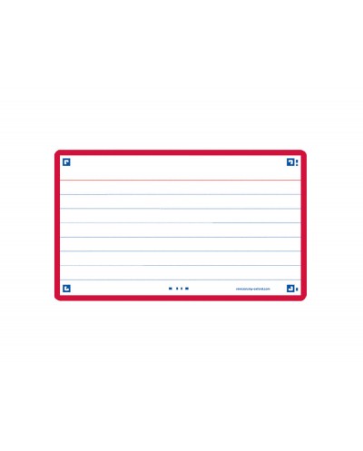 Ficha de revision oxford flashcards 20 75x125 mm 250 g rayado horizontal color rojo paquete de 30 unidades