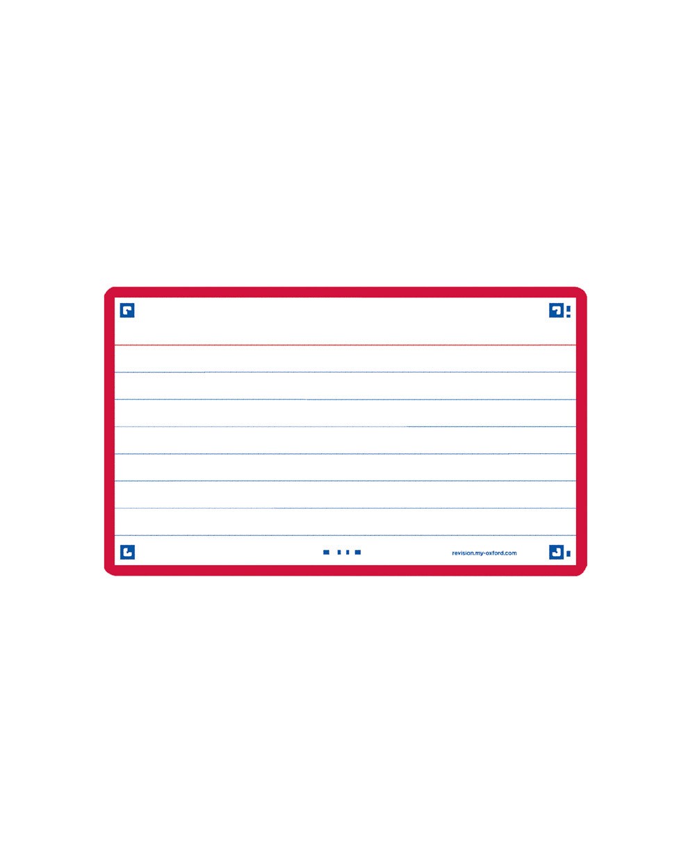 Ficha de revision oxford flashcards 20 75x125 mm 250 g rayado horizontal color rojo paquete de 30 unidades