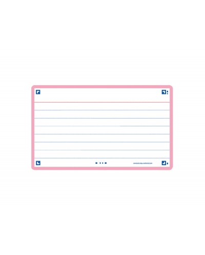 Ficha de revision oxford flashcards 20 75x125 mm 250 g rayado horizontal color rosa paquete de 30 unidades
