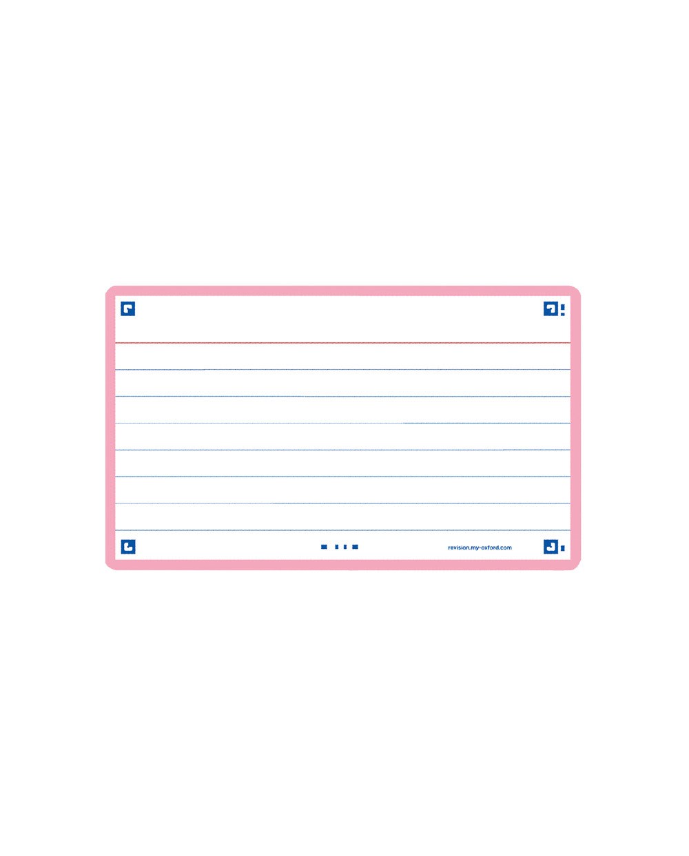 Ficha de revision oxford flashcards 20 75x125 mm 250 g rayado horizontal color rosa paquete de 30 unidades