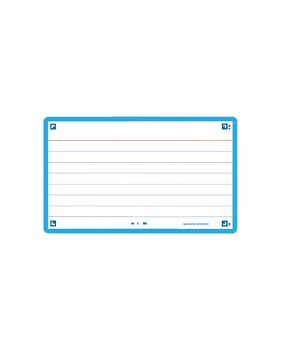 Ficha de revision oxford flashcards 20 75x125 mm 250 g rayado horizontal color turquesa paquete de 30
