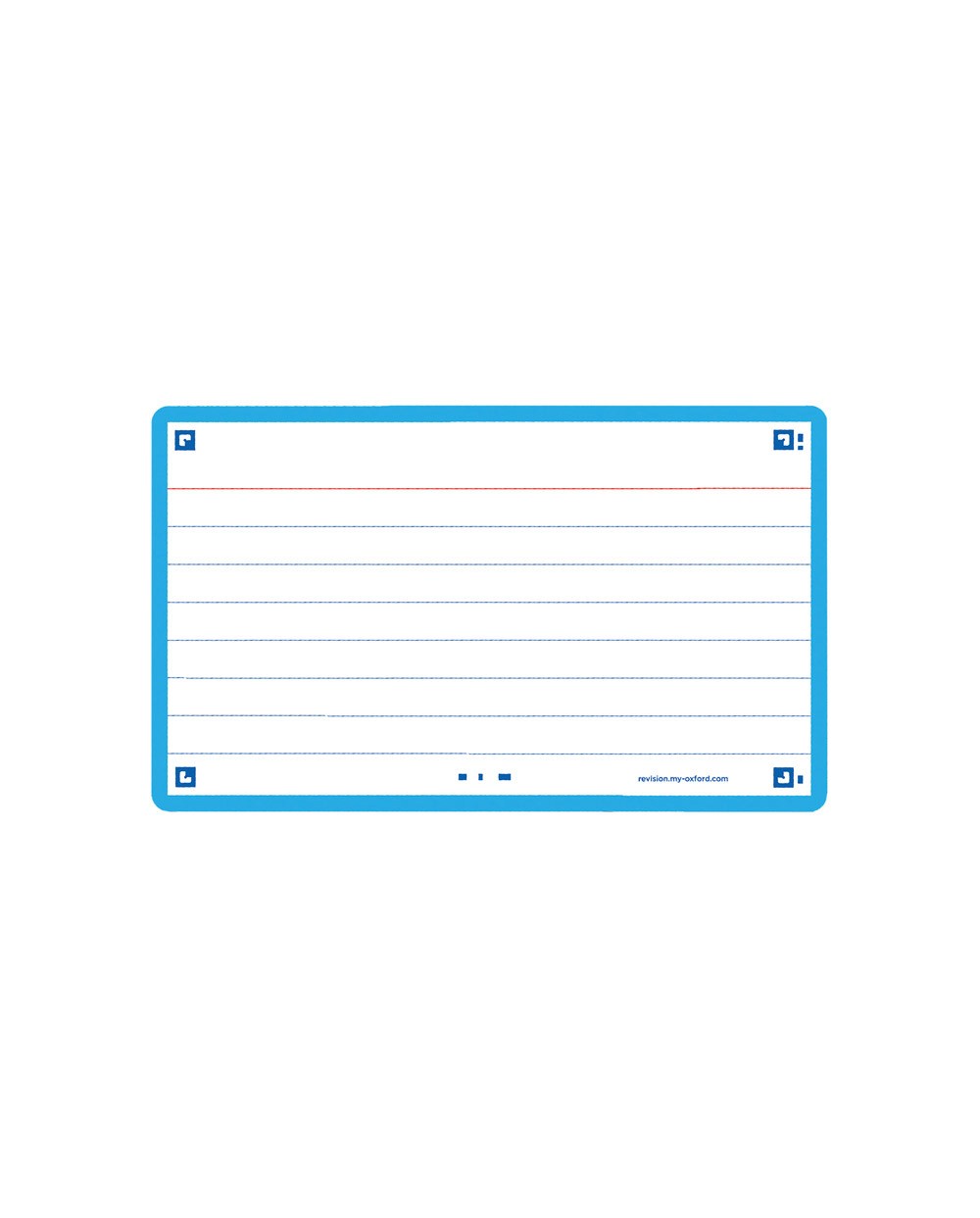 Ficha de revision oxford flashcards 20 75x125 mm 250 g rayado horizontal color turquesa paquete de 30