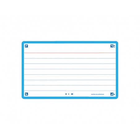 Ficha de revision oxford flashcards 20 75x125 mm 250 g rayado horizontal color turquesa paquete de 30