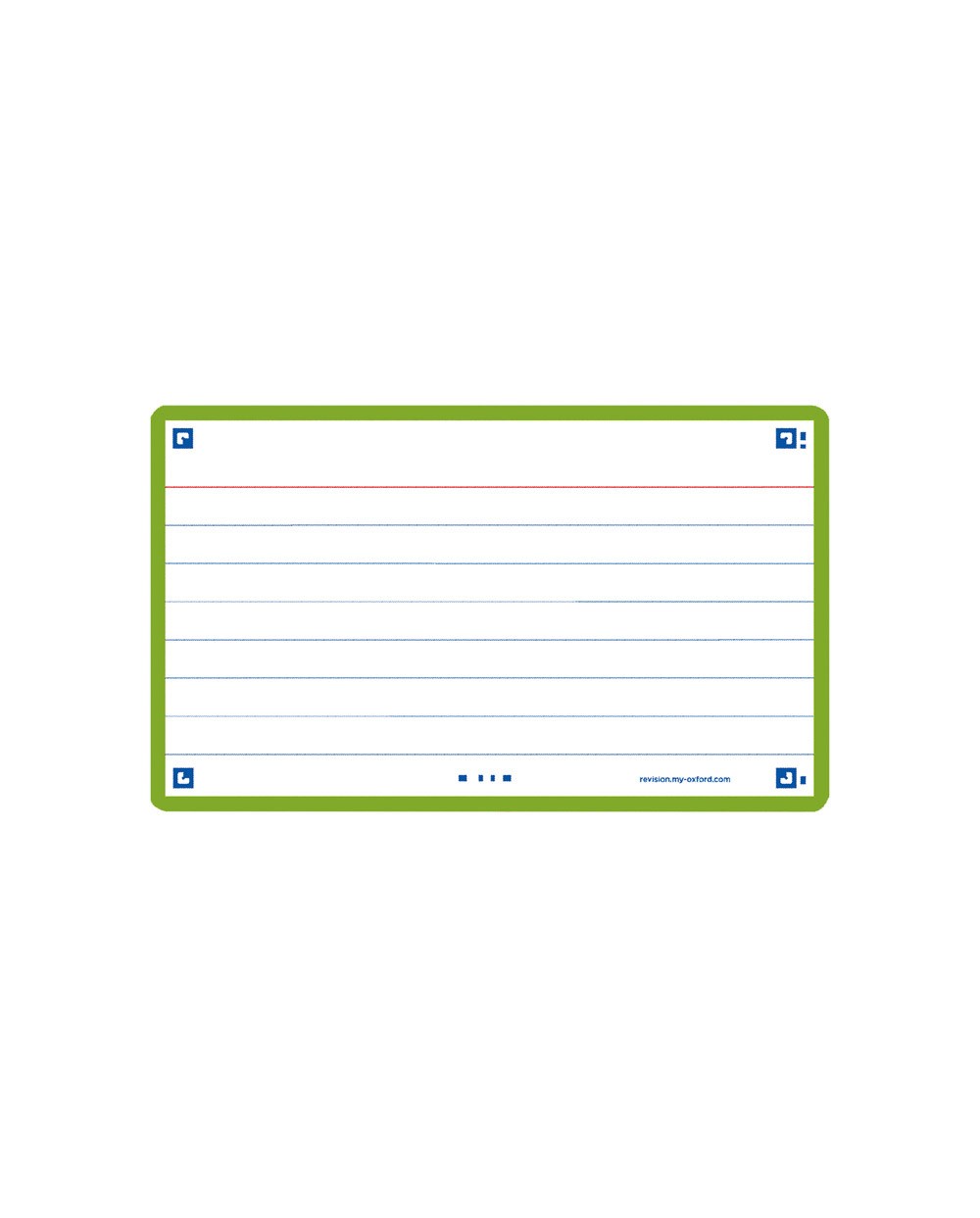 Ficha de revision oxford flashcards 20 75x125 mm 250 g rayado horizontal color verde menta paquete de 30