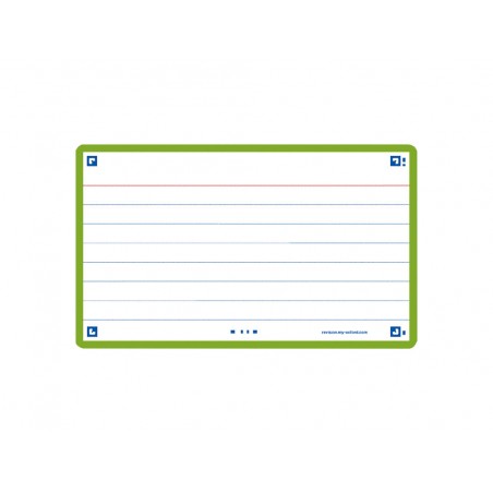 Ficha de revision oxford flashcards 20 75x125 mm 250 g rayado horizontal color verde menta paquete de 30