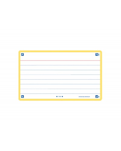 Ficha de revision oxford flashcards 20 75x125 mm 250 g rayado horizontal color amarillo paquete de 30
