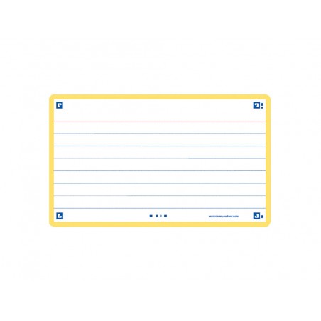 Ficha de revision oxford flashcards 20 75x125 mm 250 g rayado horizontal color amarillo paquete de 30