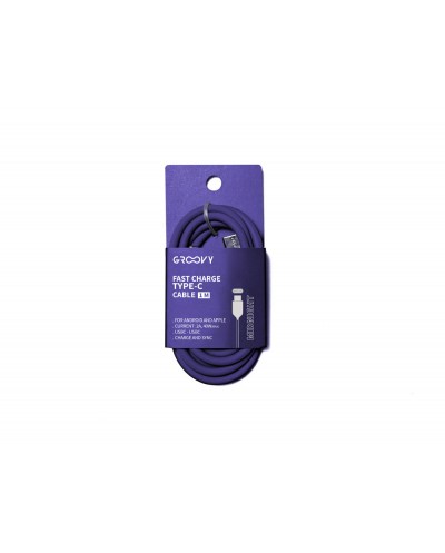 Cable groovy usb tipo c a usb tipo c longitud 1 m color morado