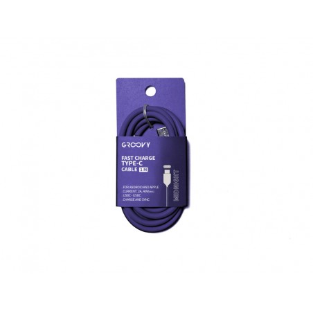 Cable groovy usb tipo c a usb tipo c longitud 1 m color morado