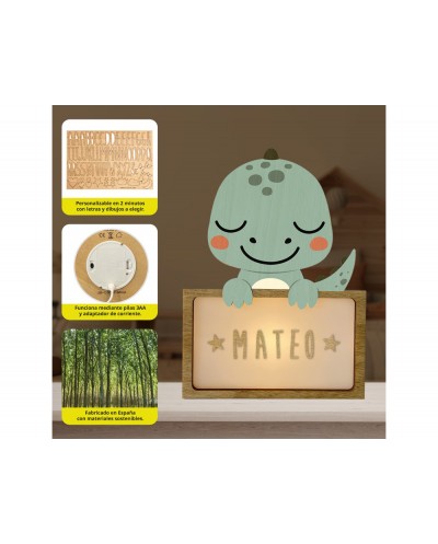 Lampara vintiun personalizable little dino