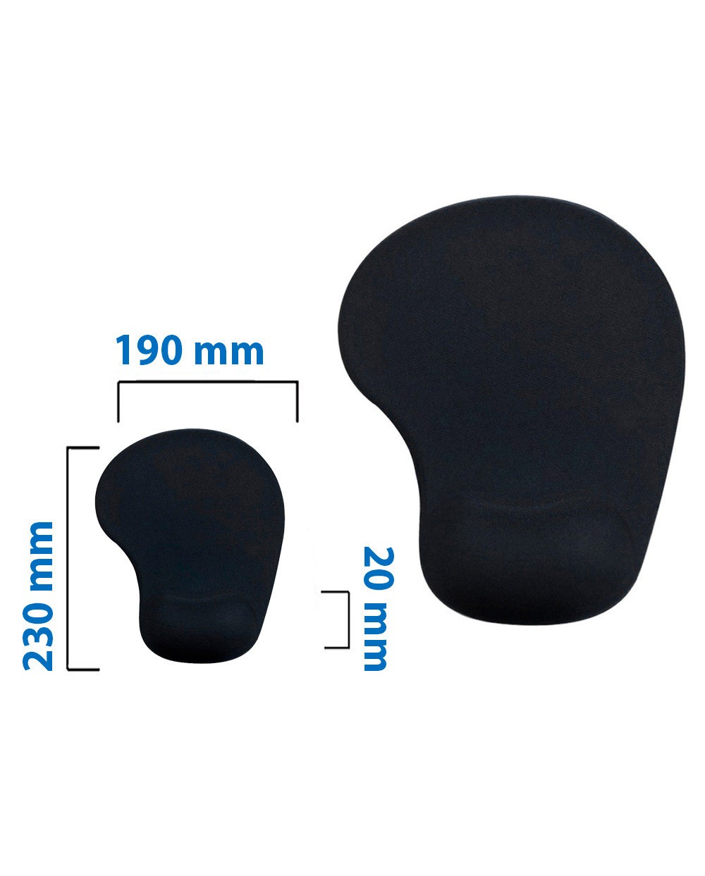 Alfombrilla para raton carlin reposamunecas de gel color negro 190x230x20 mm