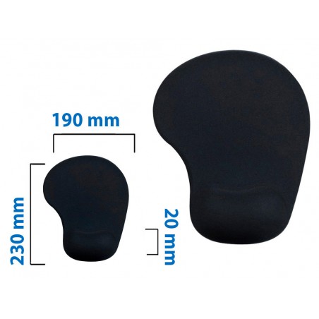 Alfombrilla para raton carlin reposamunecas de gel color negro 190x230x20 mm