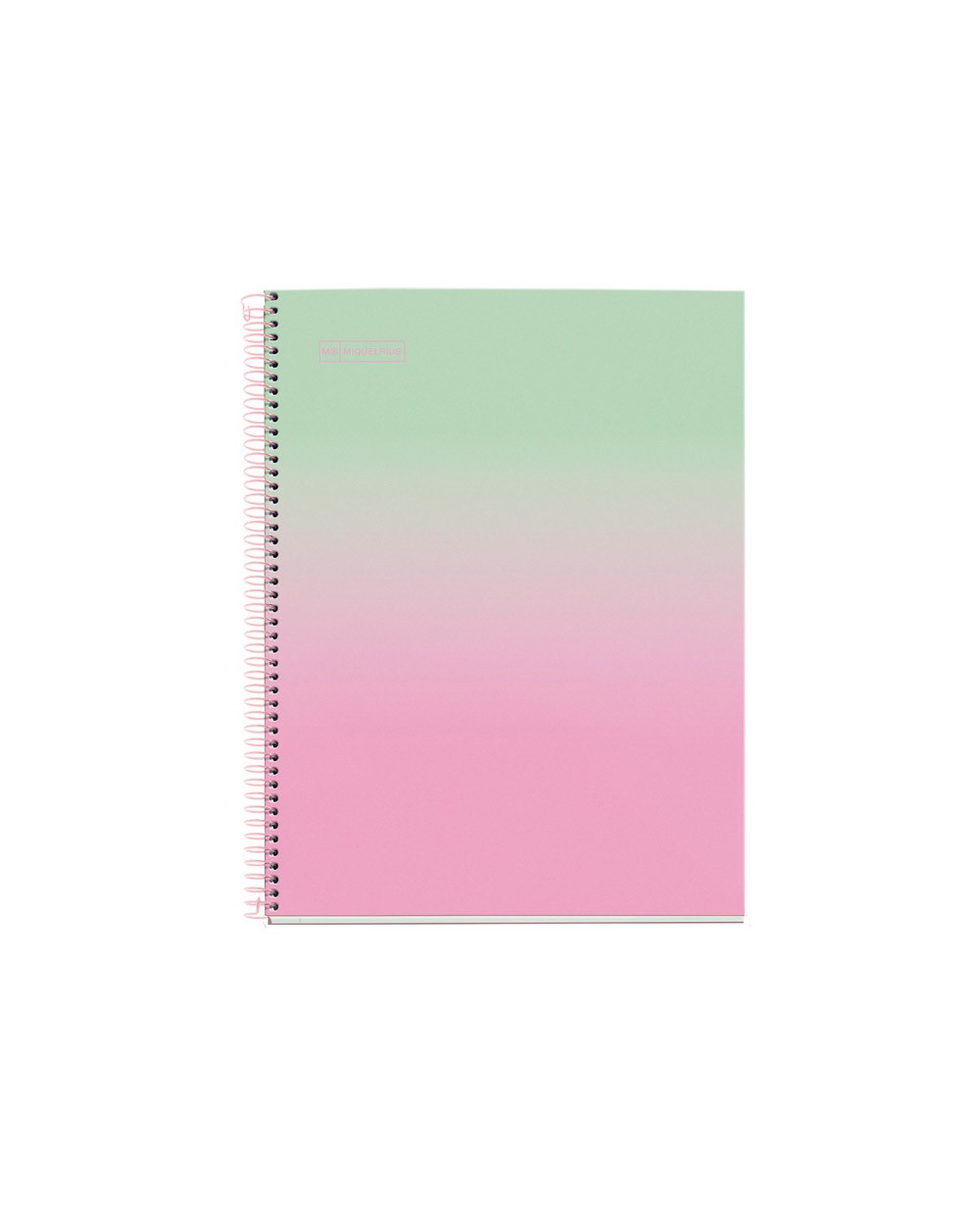 Cuaderno espiral miquelrius din a4 80 hojas cuadro 5 mm 90 gr gradient rosa verde menta
