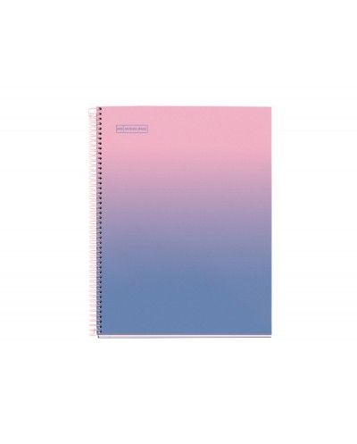 Cuaderno espiral miquelrius din a4 80 hojas cuadro 5 mm 90 gr gradient rosa azul