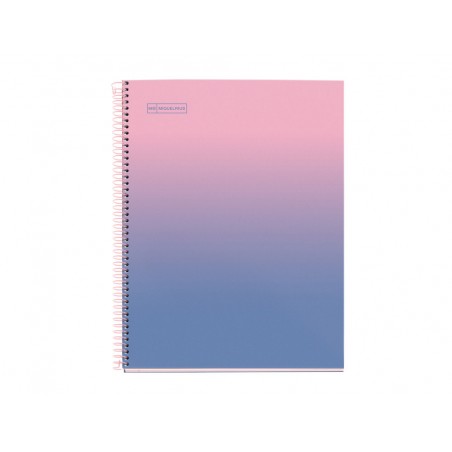 Cuaderno espiral miquelrius din a4 80 hojas cuadro 5 mm 90 gr gradient rosa azul